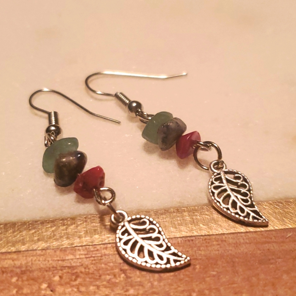 Handmade feather earrings